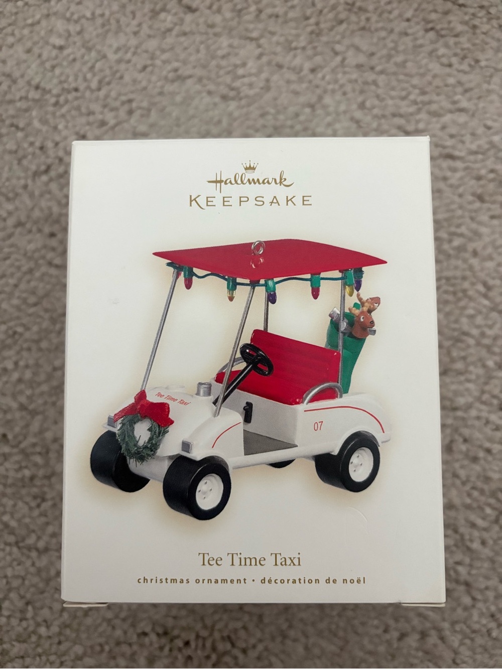 Hallmark Tee Time Taxi Christmas Ornament - Red & White